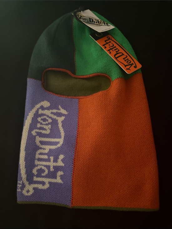 Von Dutch Other - Von Dutch Green, Orange & Lavender Patchwork Balaclava